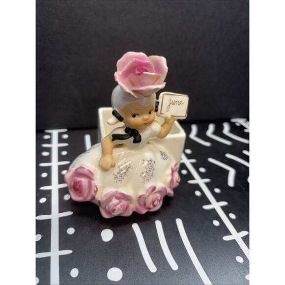 VTG Napco Birthday Flower Girl June Rose Mini Planter 1957 IC2852 - Picture 2 of 6